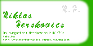 miklos herskovics business card